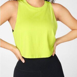 Calme Johnny Was‎ Women's Yellow cropped Sleeveless  Vest Scoop Neck Tank Top M